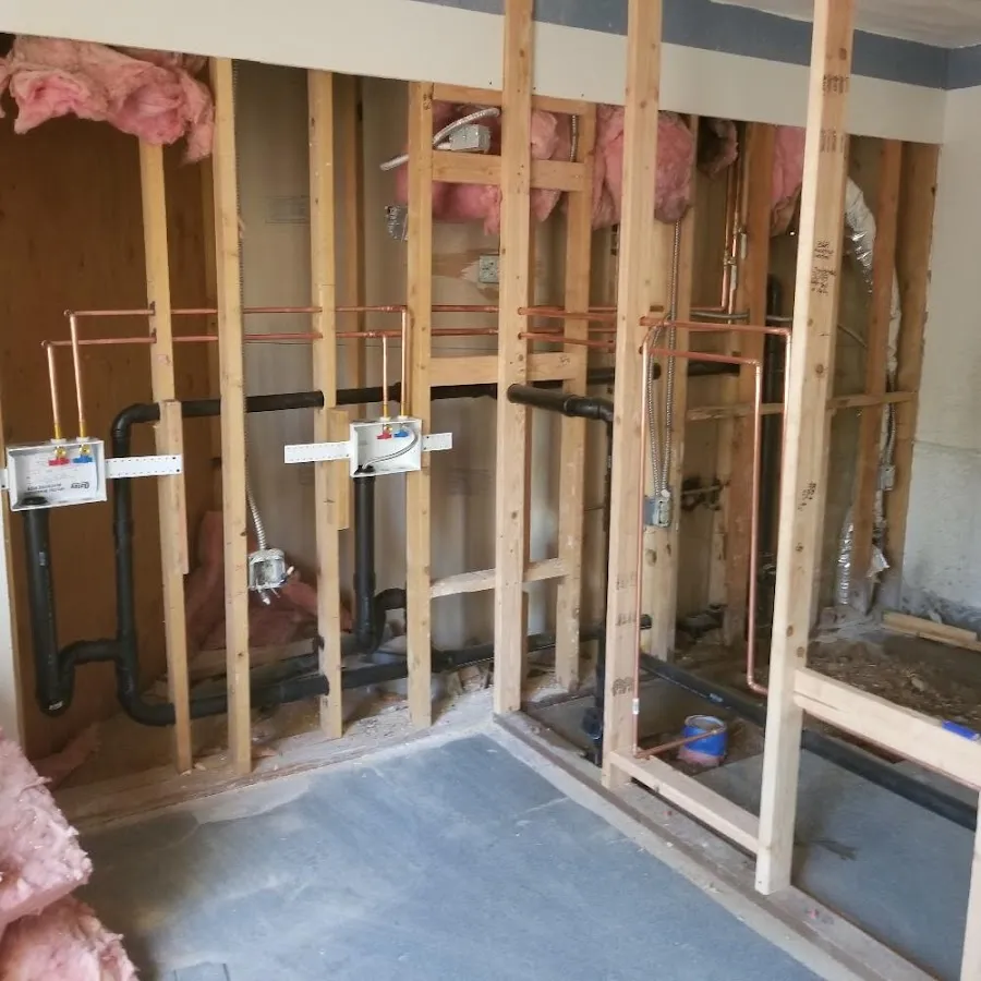 Copper pipe rough-in and plumbing installation in Tarboro